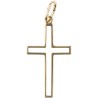 Croix de cou en plaque or ajouree H. 2,5 cm. Livree en boite