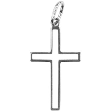 Croix de cou ajourée en argent 925 °/°° H. 2,5 cm  (0,77 g). Livrée en boîte