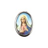 Plaque auto forme ovale H. 3,8 cm en metal avec resine, plusieurs saints.