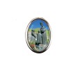 Plaque auto forme ovale H. 3,8 cm en metal avec resine, plusieurs saints.