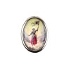 Plaque auto forme ovale H. 3,8 cm en metal avec resine, plusieurs saints.