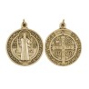 Medaille metal couleur doreee de saint Benoit, plusieurs tailles.