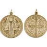 Medaille metal couleur doreee de saint Benoit, plusieurs tailles.