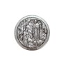 Mini plaque auto Ø 2.5 cm en metal couleur argentee. Plusieurs saints..