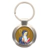 Porte-clés en métal couleur argenté de forme ronde Ø 3.8 cm. Livré en boite cadeaux. Existe avec différents Saints.