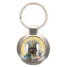 Porte-clés en métal couleur argenté de forme ronde Ø 3.8 cm. Livré en boite cadeaux. Existe avec différents Saints.