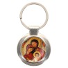 Porte-clés en métal couleur argenté de forme ronde Ø 3.8 cm. Livré en boite cadeaux. Existe avec différents Saints.