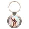 Porte-clés en métal couleur argenté de forme ronde Ø 3.8 cm. Livré en boite cadeaux. Existe avec différents Saints.