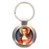 Porte-clés en métal couleur argenté de forme ronde Ø 3.8 cm. Livré en boite cadeaux. Existe avec différents Saints.