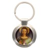 Porte-clés en métal couleur argenté de forme ronde Ø 3.8 cm. Livré en boite cadeaux. Existe avec différents Saints.