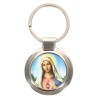 Porte-clés en métal couleur argenté de forme ronde Ø 3.8 cm. Livré en boite cadeaux. Existe avec différents Saints.