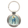 Porte-clés en métal couleur argenté de forme ronde Ø 3.8 cm. Livré en boite cadeaux. Existe avec différents Saints.
