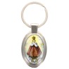 Porte-clés en métal de couleur argenté de forme ovale H. 4.3 cm. Livré en boite cadeaux. Existe avec différents Saints.
