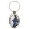 Porte-clés en métal de couleur argenté de forme ovale H. 4.3 cm. Livré en boite cadeaux. Existe avec différents Saints.
