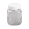 Bocal plastique a couvercle blanc (500g) 10 x 10 cm Hauteur 14 cm..