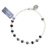 Bracelet chaîne, perles rondes en semi cristal Ø 4 mm, avec médaille de la Vierge Miraculeuse