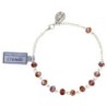 Bracelet chaîne, perles rondes en semi cristal Ø 4 mm, avec médaille de la Vierge Miraculeuse