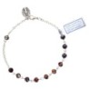 Bracelet chaîne, perles rondes en semi cristal Ø 4 mm, avec médaille de la Vierge Miraculeuse