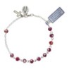 Bracelet chaîne, perles rondes en semi cristal Ø 4 mm, avec médaille de la Vierge Miraculeuse