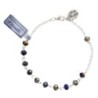 Bracelet chaîne, perles rondes en semi cristal Ø 4 mm, avec médaille de la Vierge Miraculeuse