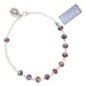 Bracelet chaîne, perles rondes en semi cristal Ø 4 mm, avec médaille de la Vierge Miraculeuse