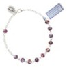 Bracelet chaîne, perles rondes en semi cristal Ø 4 mm, avec médaille de la Vierge Miraculeuse