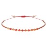 Bracelet dizainier sur corde réglable. Existe avec différentes pierres, Ø 3 mm.