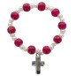 Bracelet dizainier sur élastique pour enfant grains en plastique marbre de différentes couleurs..