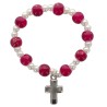 Bracelet dizainier sur élastique pour enfant grains en plastique marbre de différentes couleurs..