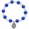 Bracelet dizainier sur élastique pour enfant grains en plastique marbre de différentes couleurs..