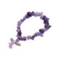 Bracelet sur élastique en pierre naturelle assortie Ø 6 mm avec petit ange - LOT DE 6 ASSORTIS