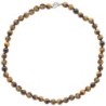 Collier en pierre -Oslash- 8 mm avec fermoir- longueur 45 cm- Differentes pierres-