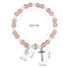 Bracelet sur élastique grains en verre Ø 8 mm avec médaille et croix. LOT DE 6 BRACELETS ASSORTIS.