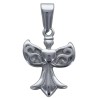 Pendentif ange de couleur argenté en acier inoxydable. H 1.4 cm.