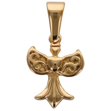 Pendentif ange de couleur dorée en acier inoxydable. H 1.4 cm.