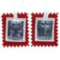 Scapulaire en tissus de la Passion du Christ avec explication H. 4,5 x 5 cm. Sachet individuel