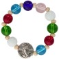 Dizainier sur élastique grains en verre multicolore Ø 8 mm avec résine de la Vierge Miraculeuse.