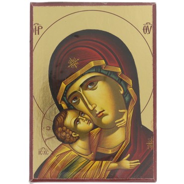 Icone en bois serigraphiee a suspendre ou a poser H.12x9 cm ou 14x10, plusieurs sujets.