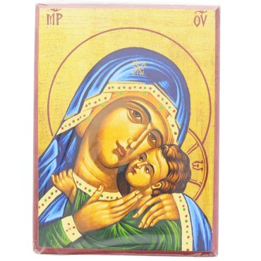 Icone en bois serigraphiee a suspendre ou a poser H.12x9 cm ou 14x10, plusieurs sujets.