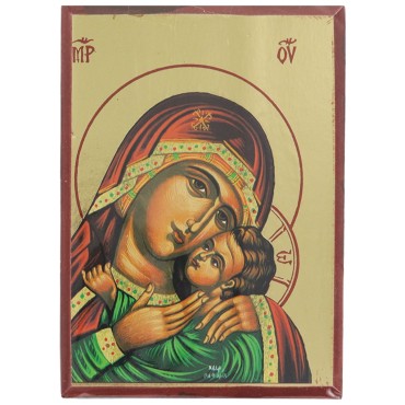 Icone en bois serigraphiee a suspendre ou a poser H.12x9 cm ou 14x10, plusieurs sujets.