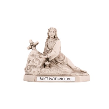 Statue Marie Madeleine couchee ton pierre H. 12 L. 14 cm.