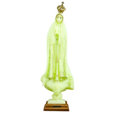 Statue fluorescente moulee de Notre Dame de Fatima, Plusieurs tailles..