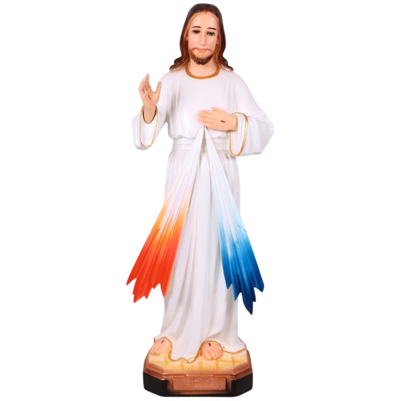 Statue Christ Miséricordieux en fibre de verre, en couleur, pour intérieur/extérieur. Plusieurs tailles.
