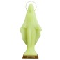 Statue fluorescente moulée de la Vierge Miraculeuse, Hauteur 29 cm..