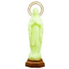 Statue fluorescente moulée de Notre Dame de Lourdes, Hauteur 30 cm..