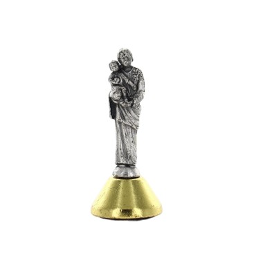 Statue en métal sur socle magnétique, Hauteur 2.5 cm de saint Joseph..