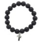 Bracelet élastique en pierre Ø 10 mm, orné d’une croix.