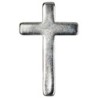 Pin´s croix en métal couleur argentée H. 2,5 cm.