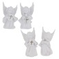 Boite de 8 anges en résine H. 10 cm. (2 lots de 4 anges assortis).