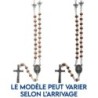 Chapelet grains rond en bois à 3 mm- pater avec l’Esprit Saint- Longueur jusqu'au coeur 28 cm- croix avec Christ-